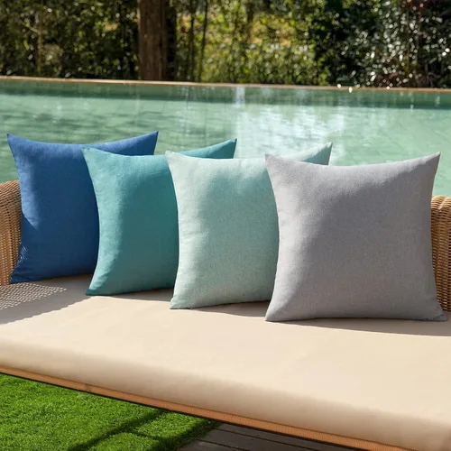 Vista 34 de MIULEE - Paquete de 4 fundas decorativas de cojín para exterior, de lino, impermeables, para jardín, patio, tienda de campaña, balcón, sofá, 16 x 16