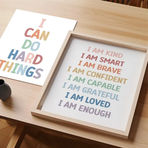 Vista 4 de Arte de pared para niños, impresión de afirmaciones, decoración de pared de aula, decoraciones de aula, carteles educativos inspiradores, decoración