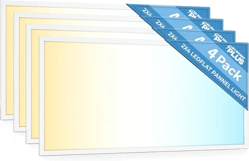 Vista 3 de Panel plano de luz LED de 2x4 pies, 5 CCT 3K 3.5K 4K 5K 6.5K, 40-72W, luces de techo suspendido empotradas regulables