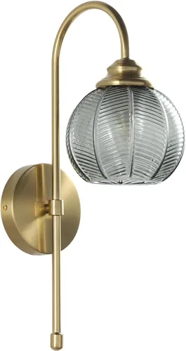 Vista 10 de KCO Lighting - Lámpara de pared vintage con globo de vidrio verde y brazo de latón cepillado - Aplique de globo grande, acabado dorado - Lámpara
