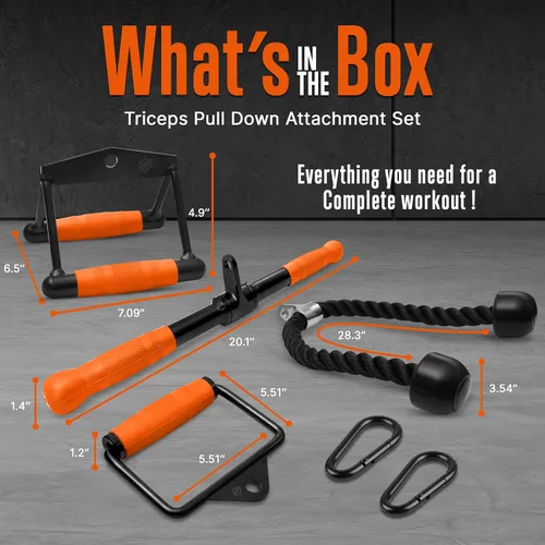 Vista 2 de SQUATZDouble D Row Handle Cable Attachment - Non-Slip Handles for Weight Workout with 360 Degree Rotational Knuckle