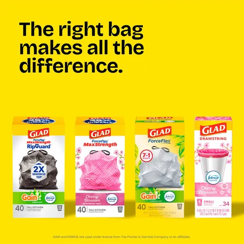 Vista 10 de Glad ForceFlex Bolsas de basura altas para cocina, 13 galones, Gain Fresh Clean, 40 unidades (el paquete puede variar)