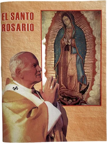 Vista 3 de Gigi's Classy Kids El Santo Rosario a la Virgen de Guadalupe con Rosario de Madera Our Lady Guadalupe, libro de oración de madera negra, rosario
