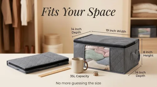 Vista 3 de Contenedores de almacenamiento para ropa, bolsas de armario, contenedores de 35 L, cajas organizadoras de ropa para organizar mantas, sábana