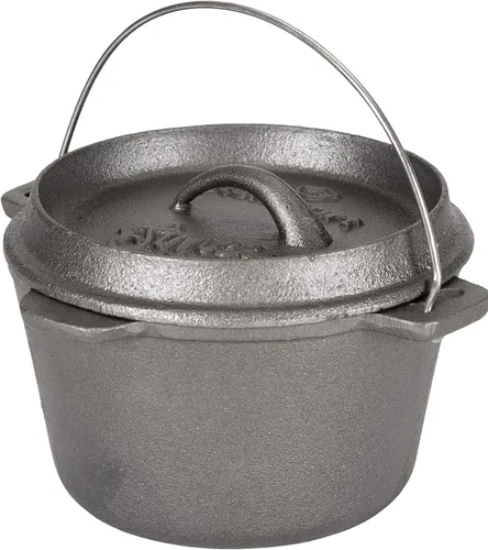 Vista 12 de Stansport - Horno holandés de hierro fundido presazonado de 1 cuarto con fondo plano (16016) Pre-seasoned cast iron with a flat bottom for stovetop