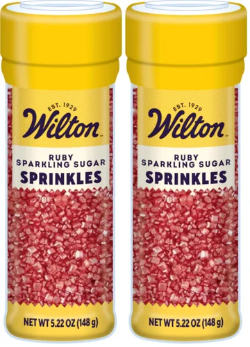 Vista 5 de Wilton Gránulos de azúcar perlados para decoración de galletas y pasteles, 5.22 onzas, rojo rubí