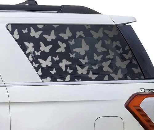 Vista 10 de BOGAR TECH DESIGNS Vinilo adhesivo precortado para ventana con diseño de vaca, calcomanías compatibles con Ford Expedition MAX 2018-2023, negro mate