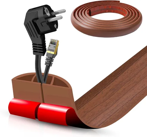 Vista 16 de Cubierta autoadhesiva para cables de suelo, gestión de cables de 3.3 pies, protector de tira de extensión para cables, evita tropiezos de cables