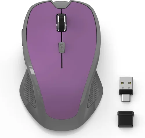 Vista 8 de Ratón inalámbrico Bluetooth para MacBook, laptop, iPad Air/Pro, mouse óptico silencioso recargable con Jiggler, modo dual Bluetooth 5.2/3.0 y 2.4G