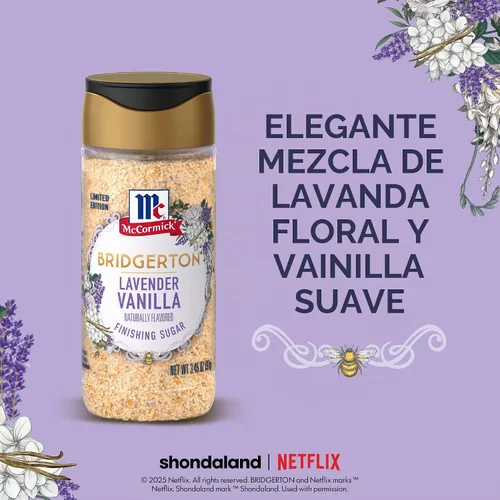 Vista 14 de McCormick Bridgerton - Azúcar de acabado, vainilla de lavanda, edición limitada, notas florales de lavanda, sabor a vainilla suave, para pasteles