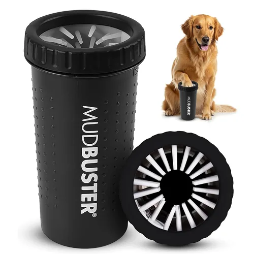 Vista 17 de Dexas MudBuster Limpiador portátil de patas para perros, grande, color blanco brillante, edición especial, suministros y accesorios de primera