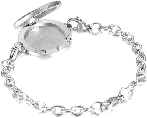 Vista 2 de joyería memorial aromaterapia aceite esencial perfume pulsera de acero inoxidable brazalete