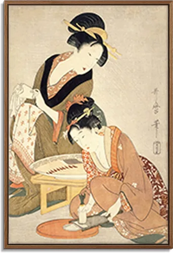 Vista 29 de Utagawa Kuniyoshi - Lienzo con marco flotante para pared, pintura japonesa Ukiyo-e, un pájaro gigante y una langosta - 16 x 24 pulgadas