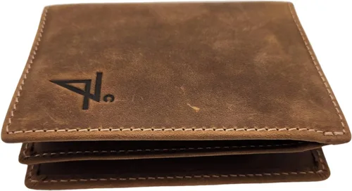 Vista 7 de Cartera de piel con RFID plegable en L para hombre, tarjetero y triple textura de serpiente (J700LF, marrón rústico), Marrón Rústico J700, L-pliegue
