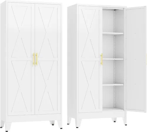 Vista 19 de GAIOUS Gabinete de despensa de 75.2 pulgadas de alto, gabinete de Blanco