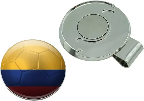Vista 4 de GRAPHICS & MORE Clip para sombrero de golf con bandera de Colombia con marcador magnético