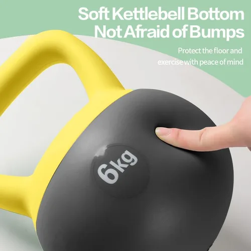 Vista 3 de Pesa rusa suave de 5 libras, 10 libras, 20 libras, pesas rusas de entrenamiento de fuerza para mujeres, campana de hervidor con relleno de arena