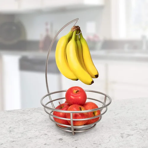 Vista 2 de Spectrum Euro - Frutero pequeño y árbol para colgar plátanos para alimentos frescos, verduras, pan y aperitivos, cesta de frutas moderna