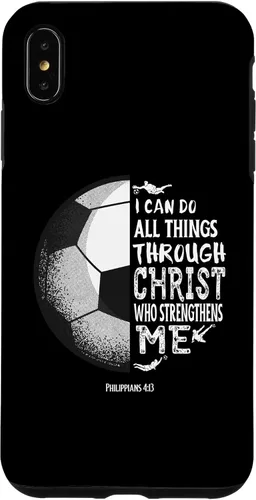 Vista 11 de Funda para iPhone 17 con versículo bíblico de fútbol Christian Sayings Philippians 4:13