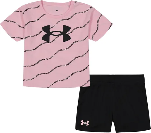 Vista 48 de Under Armour Conjunto de camiseta y pantalones cortos de manga corta de 2 piezas para niña Soft Fabric for Everyday Comfort, Breathable, Lightweight