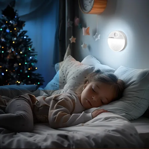 Vista 7 de EverBrite Luz Nocturna Recargable con Sensor de Movimiento LED Redonda, Luz Nocturna LED Activada por Movimiento con 3 Modos de Iluminación, Control