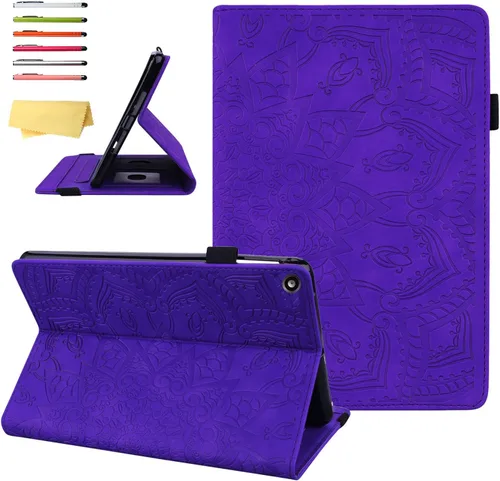 Vista 19 de Funda para Kindle Fire HD 8 de 8ª/7ª/6ª generación (2016/2017/2018) con soporte, soporte para lápices, bolsillos