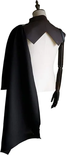 Vista 3 de Fuman Chal medieval para hombre estilo renacentista media capa textura alta con cordones