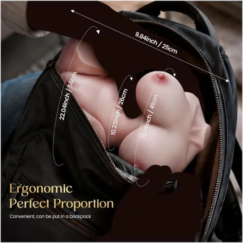 Vista 6 de BIG SHOCKED Silicone Sex Doll Torso Sex Toys for Men, 5.9 lb Realistic Sex Dolls with Soft Lifelike Breasts, Rounded Butt & Dual Textured Channels