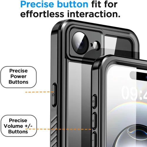 Vista 8 de AICase Funda impermeable para iPhone 17e, transparente, a prueba de agua, a prueba de golpes, a prueba de polvo, a prueba de nieve, cuerpo completo