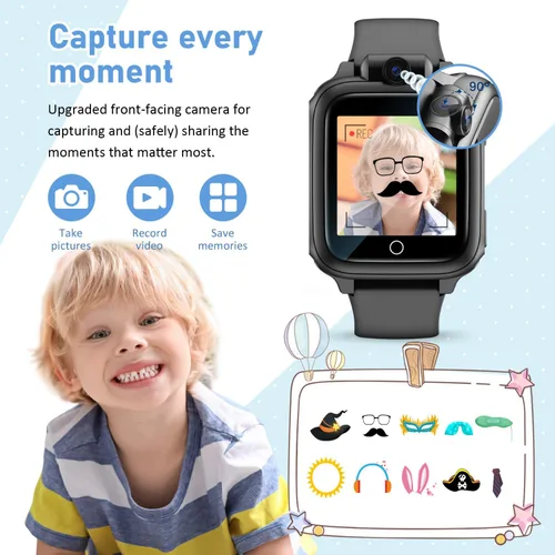 Vista 2 de Awatty Reloj Inteligente para Niños, Reloj para Niños con 26 Juegos Cámara Grabadora de Video Música Alarma Calculadora Calendario Linterna