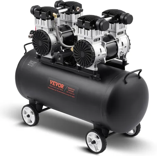 Vista 11 de VEVOR Compresor de aire de 6.3 galones, compresores de aire de 2 HP 3.35 CFM@90PSI con presión máxima de 116PSI, tanque de compresor sin aceite
