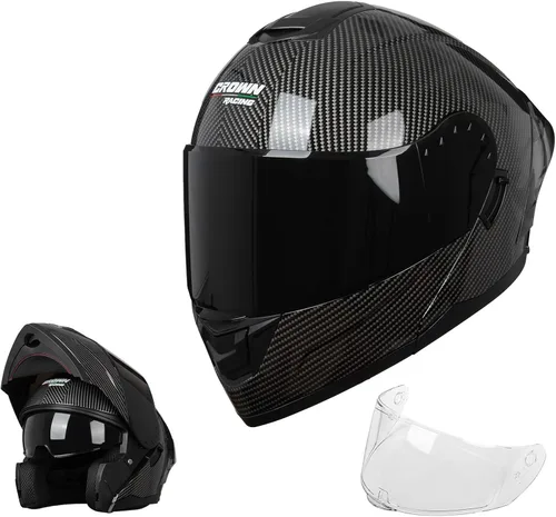 Vista 7 de Casco modular para motocicleta con diseño abatible, aprobado por el DOT con visera extra transparente, cascos de cara completa para motocicleta