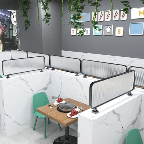 Vista 3 de Paneles de privacidad de pantalla de división comercial, pantalla de protección de plexiglás - Pantalla divisora moderna para oficina, restaurante