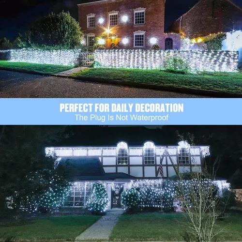 Vista 3 de JMEXSUSS Luces de Red al Aire Libre Impermeables, 12 pies x 5 pies con 8 Modos y Control Remoto, 360 LED, Luces de Red Enchufables para Decoración