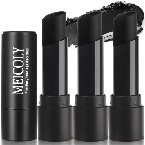 Vista 31 de MEICOLY Pintura facial negra, barra negra para ojos para deportes, béisbol, softbol, fútbol americano, lacrosse, fácil de colorear atletas
