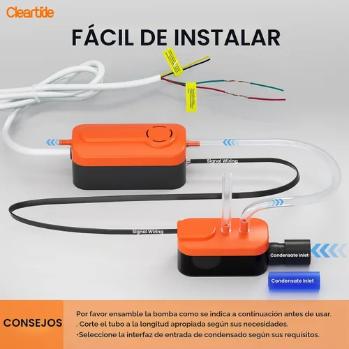 Vista 6 de Cleartide Mini bomba de condensado HVAC dividida, 10.6 GPH, 110V/240V, interruptor de seguridad automático, eliminación de condensado de CA