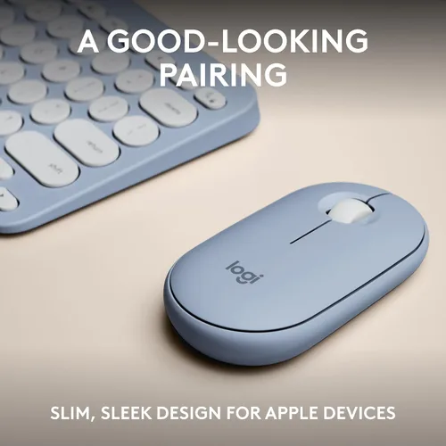 Vista 2 de Logitech Pebble 2 Combo para Mac, Teclado y Mouse Inalámbricos, Delgado, Silencioso y Portátil, Personalizable, Mouse y Teclado Bluetooth