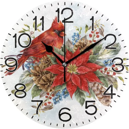Vista 10 de ALAZA Reloj de pared de mármol marrón natural, funciona con pilas, sin tictac, silencioso, de cuarzo, analógico, rústico, rústico, reloj redondo