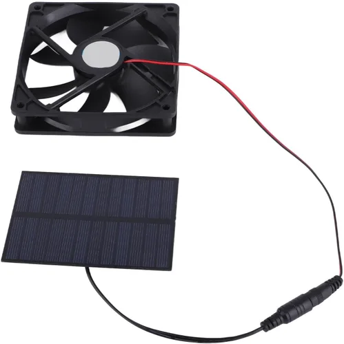 Vista 8 de Ventilador solar de 3 W y 6 pulgadas, kit de ventilador de escape con panel solar, ventilador de ventilación resistente a la intemperie