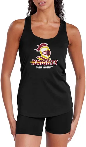 Vista 484 de Camiseta deportiva sin mangas oficial de NCAA Collegiate para mujer, con espalda cruzada, colección con logotipo primario