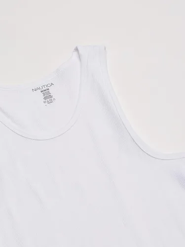 Vista 4 de Nautica Paquete de 4 camisetas de algodón acanaladas para hombre