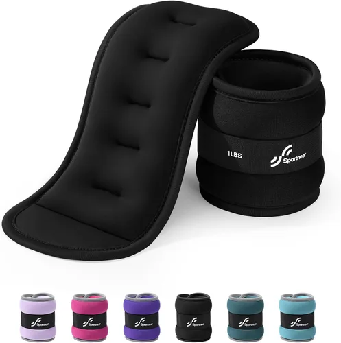 Vista 9 de Sportneer Pesas de tobillo para muñeca, par de pesas de 1/2/4/6/10 libras para hombres, mujeres, niños, entrenamiento de fuerza, juego de pesas