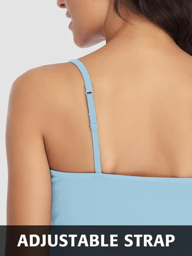 Vista 89 de Camisa Attraco de algodón, con tirantes estilo espagueti, con brasier incorporado, 2 paquetes, para mujer
