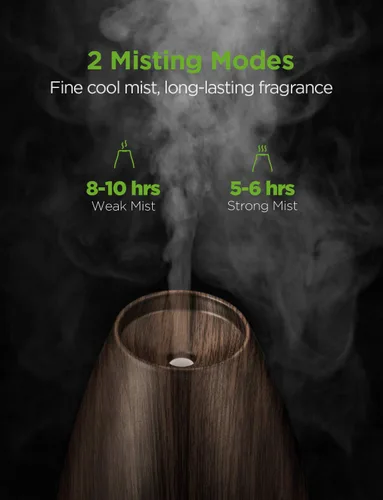 Vista 4 de InnoGear - Difusor de aromaterapia para aceites esenciales, 13.5 fl oz, humidificador de niebla fría con 4 temporizadores, sin agua, apagado