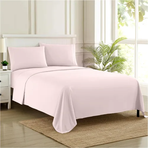 Vista 40 de Juego de sábanas extrasuaves de tamaño individual, ropa de cama transpirable y lujosa con correas elásticas integradas para las esquinas, colección