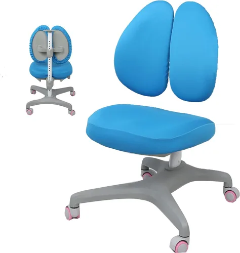 Vista 8 de Funda elástica para silla de escritorio para niños, silla de estudio para niños con respaldo hueco, funda para silla de computadora, funda giratoria
