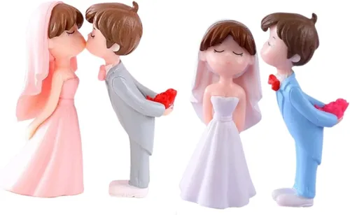 Vista 7 de ARTIBETTER 10 pares de adornos de boda para parejas, adornos para parejas y para la señora para tartas de boda, decoración de estatua de pareja