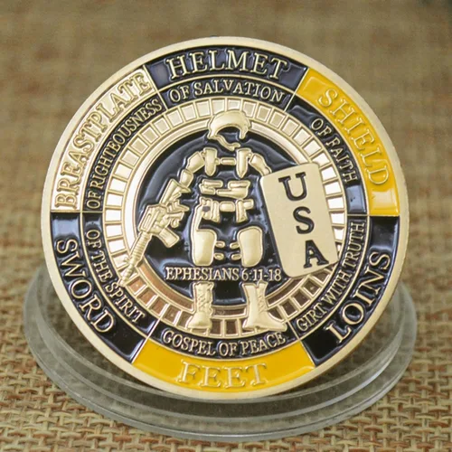 Vista 4 de Moneda conmemorativa de oración de soldados de Estados Unidos Moneda conmemorativa