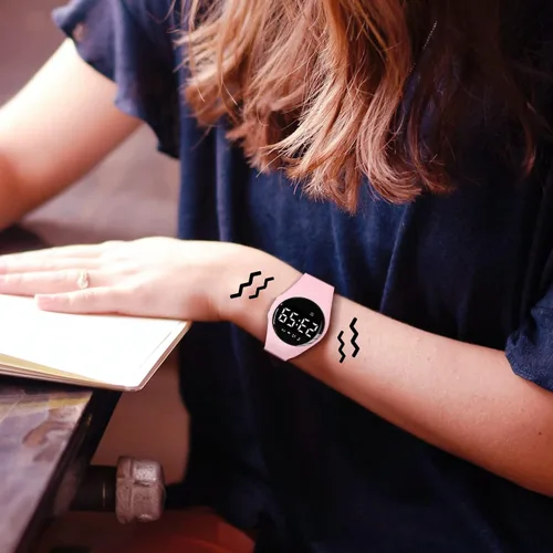 Vista 8 de Reloj deportivo digital para niñas y niños, monitor de actividad física con reloj despertador, cronómetro, relojes impermeables sin aplicación