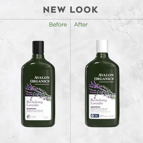 Vista 8 de Champú revitalizante de lavanda Avalon Organics, para cabello suave, brillante y agradable al tacto para cabello normal a seco, 11 onzas fluidas